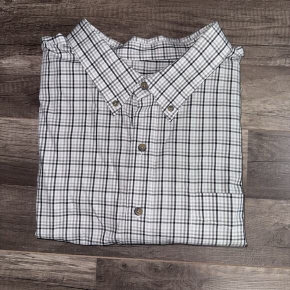 Harbor Bay Shirt Mens 3XL White/black Plaid Short Sleeve Button Down Classic - Picture 1 of 5